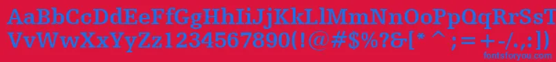 HumanistSlabserif712BoldBt Font – Blue Fonts on Red Background