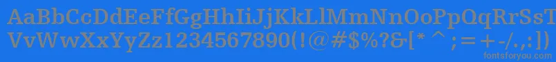 フォントHumanistSlabserif712BoldBt – 青い背景に灰色の文字