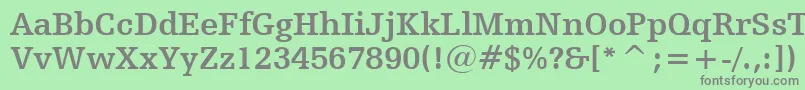 フォントHumanistSlabserif712BoldBt – 緑の背景に灰色の文字