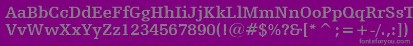 フォントHumanistSlabserif712BoldBt – 紫の背景に灰色の文字