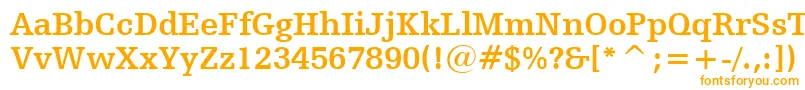 HumanistSlabserif712BoldBt-Schriftart – Orangefarbene Schriften auf weißem Hintergrund