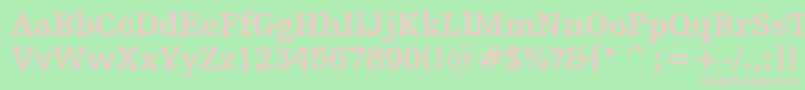 HumanistSlabserif712BoldBt-fontti – vaaleanpunaiset fontit vihreällä taustalla