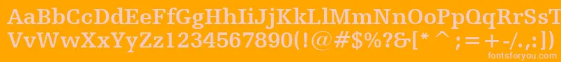 HumanistSlabserif712BoldBt-fontti – vaaleanpunaiset fontit oranssilla taustalla
