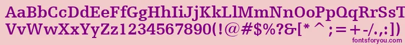 HumanistSlabserif712BoldBt-fontti – violetit fontit vaaleanpunaisella taustalla