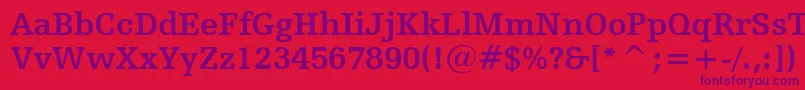 Police HumanistSlabserif712BoldBt – polices violettes sur fond rouge