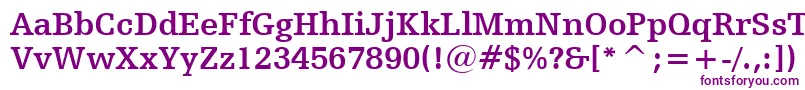 フォントHumanistSlabserif712BoldBt – 白い背景に紫のフォント