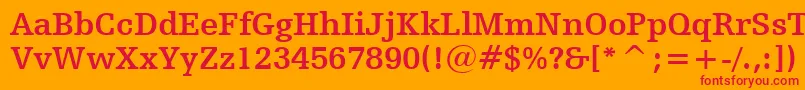 フォントHumanistSlabserif712BoldBt – オレンジの背景に赤い文字