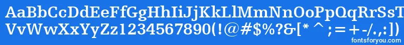 フォントHumanistSlabserif712BoldBt – 青い背景に白い文字