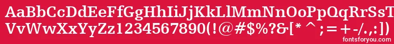 HumanistSlabserif712BoldBt-fontti – valkoiset fontit punaisella taustalla