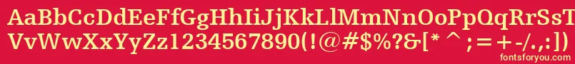 HumanistSlabserif712BoldBt Font – Yellow Fonts on Red Background