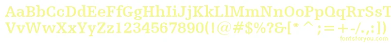 HumanistSlabserif712BoldBt-Schriftart – Gelbe Schriften auf weißem Hintergrund