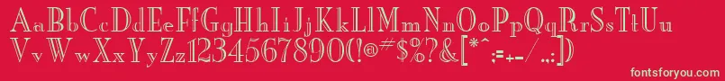 NewYorkerEngraved Font – Green Fonts on Red Background