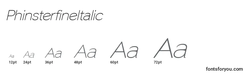 PhinsterfineItalic Font Sizes