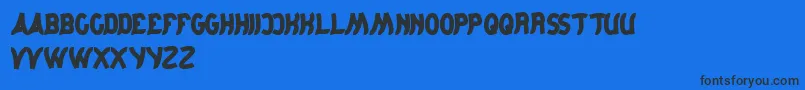 JumpingRunning Font – Black Fonts on Blue Background