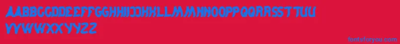 JumpingRunning Font – Blue Fonts on Red Background