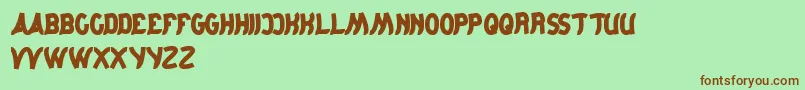 JumpingRunning Font – Brown Fonts on Green Background