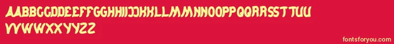 JumpingRunning Font – Yellow Fonts on Red Background