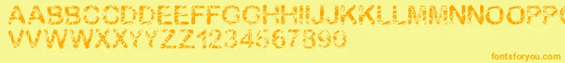 Blambu Font – Orange Fonts on Yellow Background