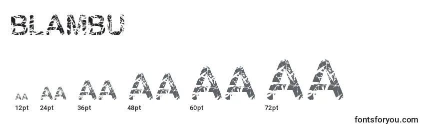 Размеры шрифта Blambu
