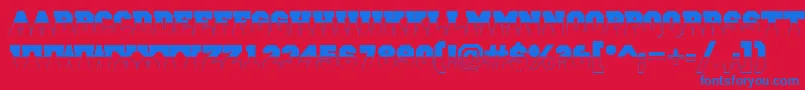 ACampusbwBold Font – Blue Fonts on Red Background