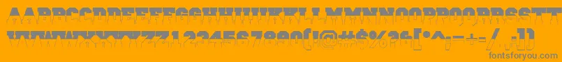 ACampusbwBold-Schriftart – Graue Schriften auf orangefarbenem Hintergrund