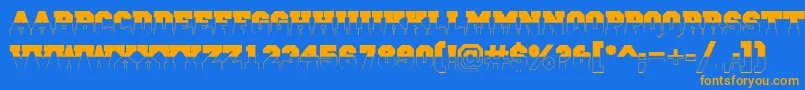 ACampusbwBold Font – Orange Fonts on Blue Background