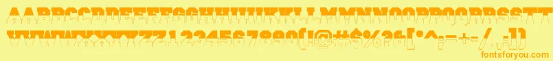 ACampusbwBold Font – Orange Fonts on Yellow Background