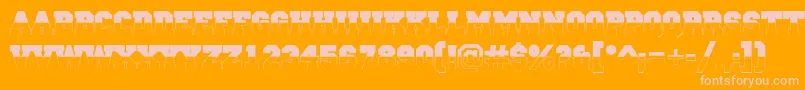 ACampusbwBold Font – Pink Fonts on Orange Background