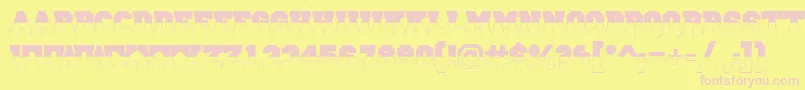 ACampusbwBold Font – Pink Fonts on Yellow Background