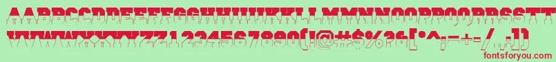 ACampusbwBold Font – Red Fonts on Green Background