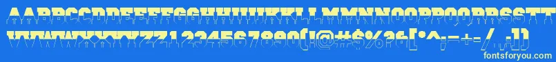 ACampusbwBold Font – Yellow Fonts on Blue Background