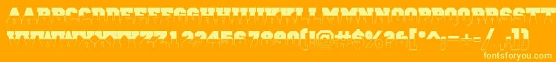 ACampusbwBold Font – Yellow Fonts on Orange Background