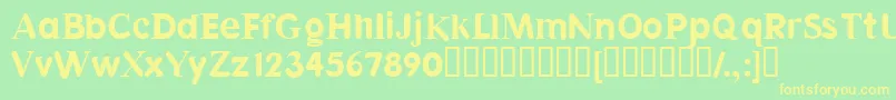Halvar-fontti – keltaiset fontit vihreällä taustalla