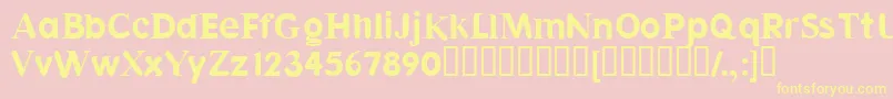 Halvar Font – Yellow Fonts on Pink Background