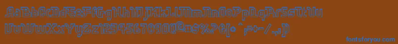 Ffscratchoutline-Schriftart – Blaue Schriften auf braunem Hintergrund