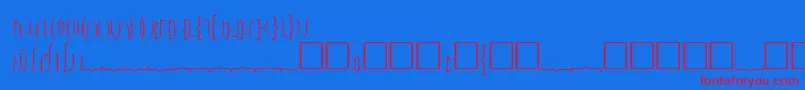 Fences Font – Red Fonts on Blue Background