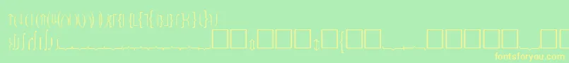 Fences-Schriftart – Gelbe Schriften auf grünem Hintergrund