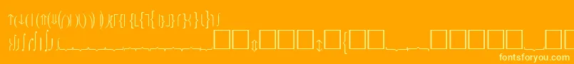 Fonte Fences – fontes amarelas em um fundo laranja