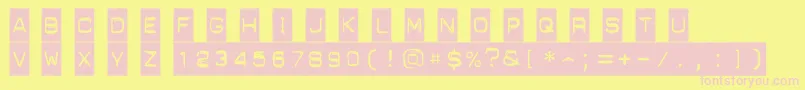 Punchl1-Schriftart – Rosa Schriften auf gelbem Hintergrund