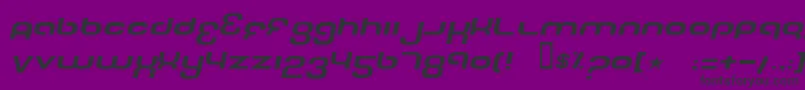 TechFontWideItalic Font – Black Fonts on Purple Background