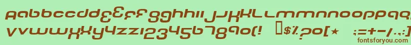 Шрифт TechFontWideItalic – коричневые шрифты на зелёном фоне