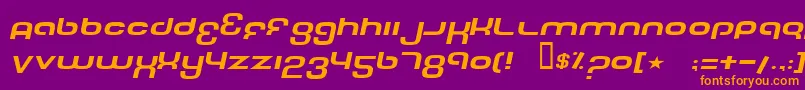 fuente TechFontWideItalic – Fuentes Naranjas Sobre Fondo Morado