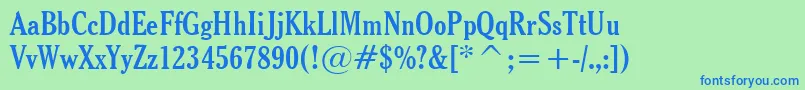 Czcionka ThyssenJ – niebieskie czcionki na zielonym tle