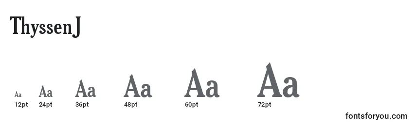 Размеры шрифта ThyssenJ