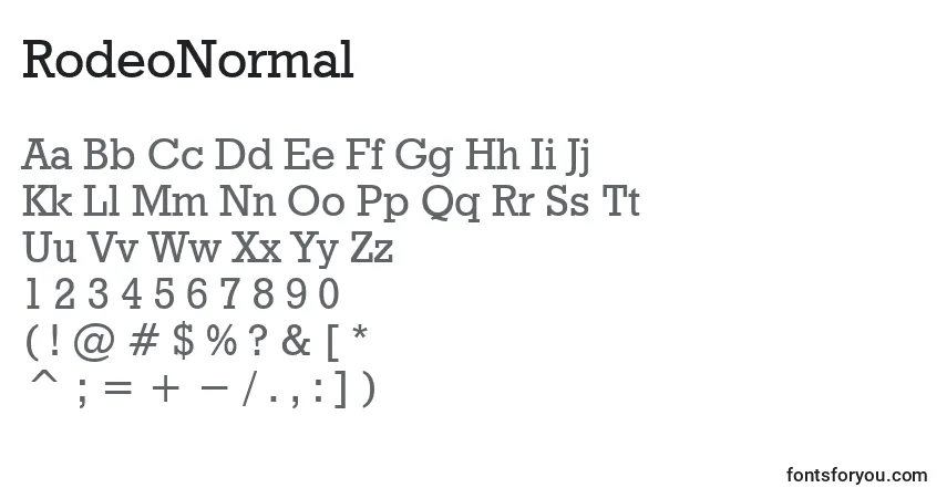 Czcionka RodeoNormal – alfabet, cyfry, specjalne znaki