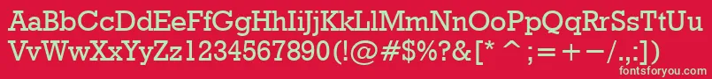 フォントRodeoNormal – 赤い背景に緑の文字