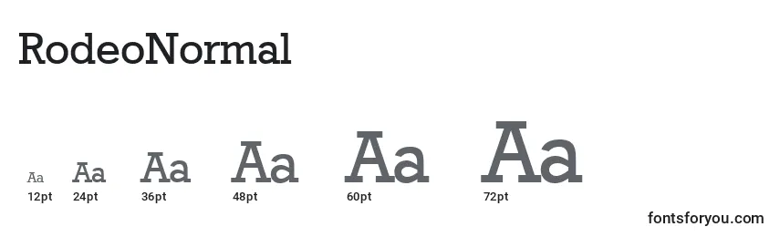 RodeoNormal Font Sizes