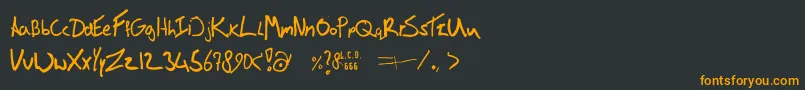 フォントVictorsFont – 黒い背景にオレンジの文字