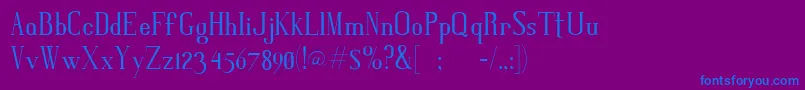 フォントGris – 紫色の背景に青い文字