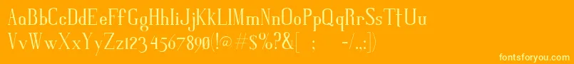 Gris-fontti – keltaiset fontit oranssilla taustalla